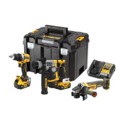 Sada aku šroubováku DCD800, vrtací kladivo DCH172 a úhlové brusky DCG405 DeWalt DCK355P2T
